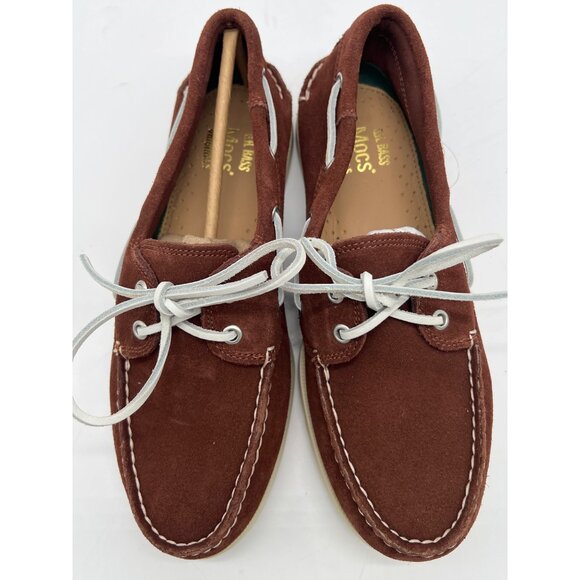 G.H. Bass Mens Hampton Suede Boat Shoes Size 9 Rust Brown With White Laces main image 5